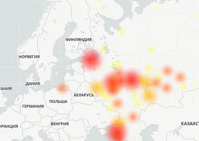 Карта сбоев ютуб сегодня